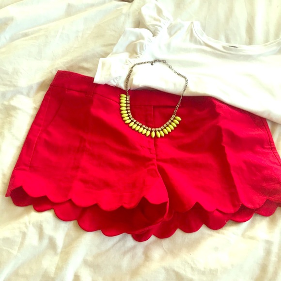 J. Crew Factory Pants - J. CREW red scallop shorts NWT